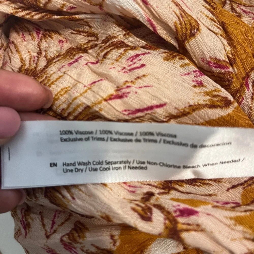 2/$30 New with tag Band of The Free Tan Arizona Gold Floral Wide Leg Pants Small - Picture 8 of 9